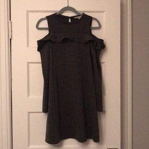 Heather gray dress with exposed shoulders